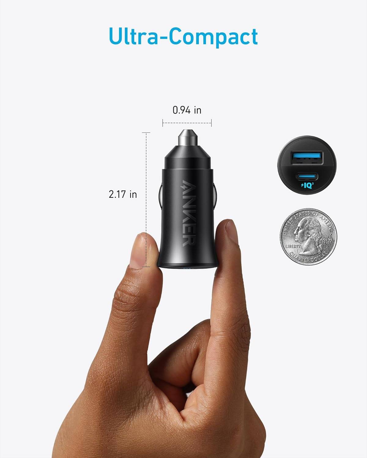 A2741H11/Anker Car Charger (30W, 2 Ports) Black-194644195076