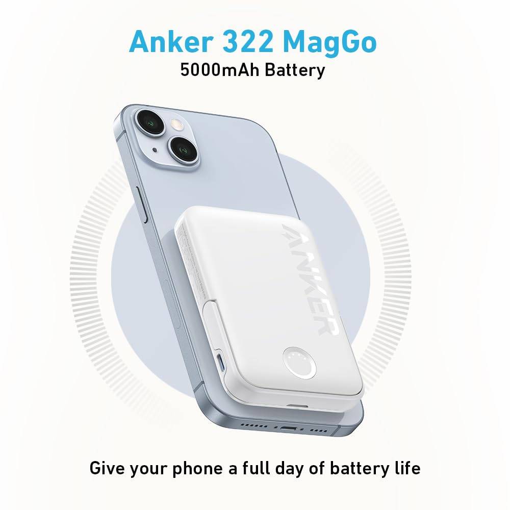 A1618H21/Anker 322 MagGo Battery (PowerCore 5K) White - 194644151188