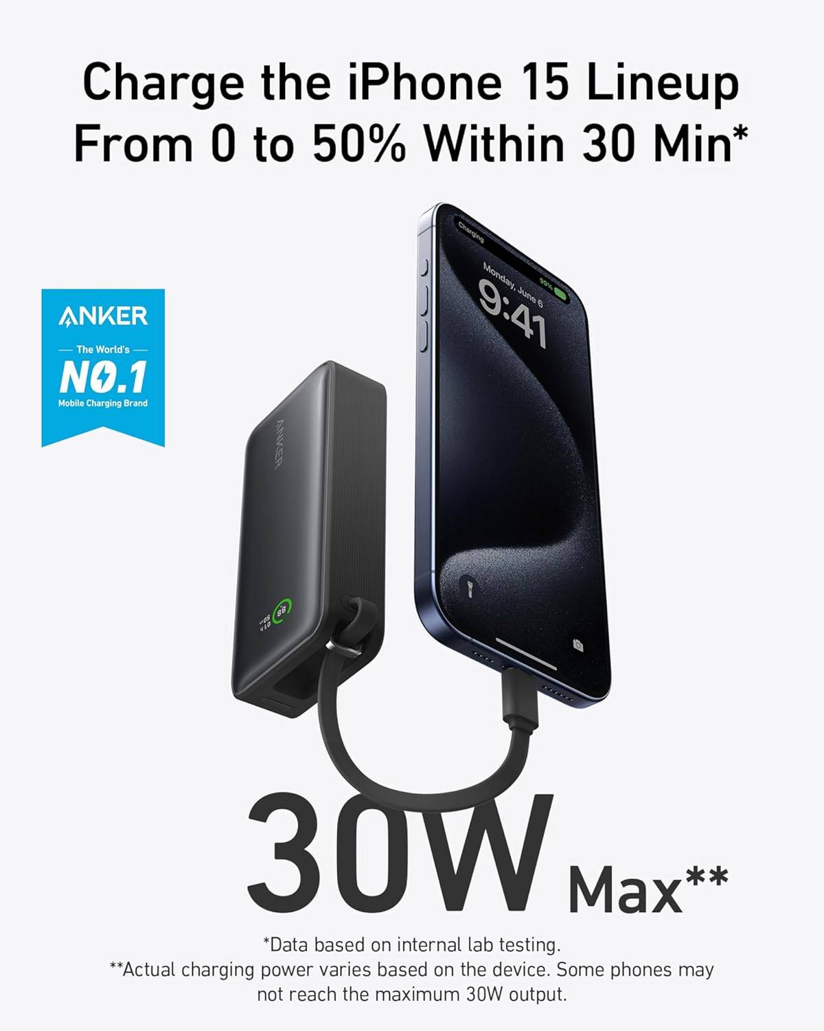 A1259H31/Anker Nano Power Bank(30W,Built-In USB-C Cable) Blue-194644155001