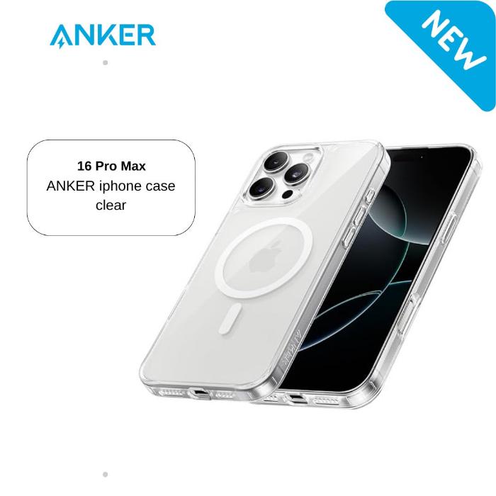 جراب Anker Mag Go المغناطيسي لهاتف iPhone 16 Pro Max، شفاف