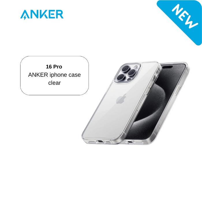 جراب هاتف Anker شفاف لهاتف iPhone 16 Pro، شفاف