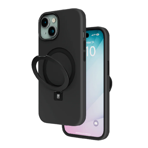 Levelo Iris Pro Liquide Silicone Case, iPhone 15Plus, Black