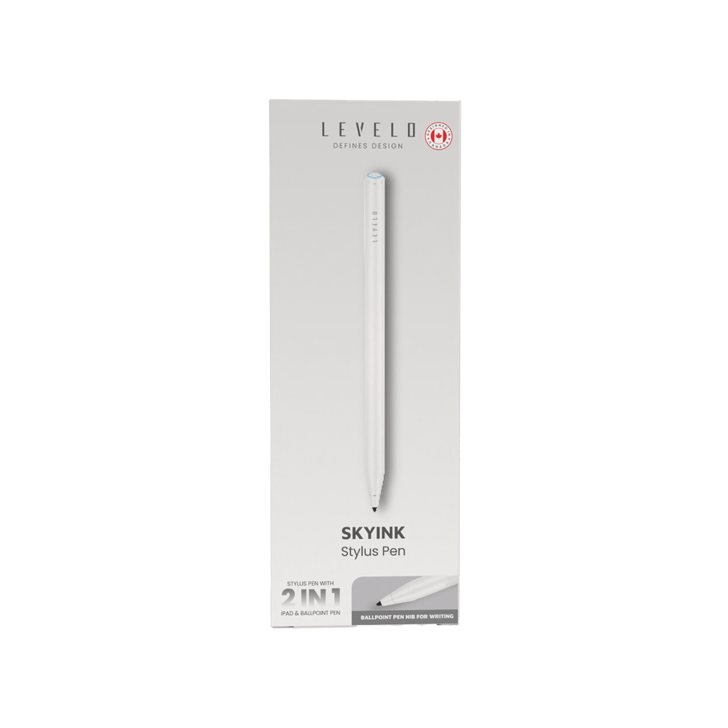 Levelo 2 in 1 Stylus Pen & Ballpoint Pen, iPad & Writing, White