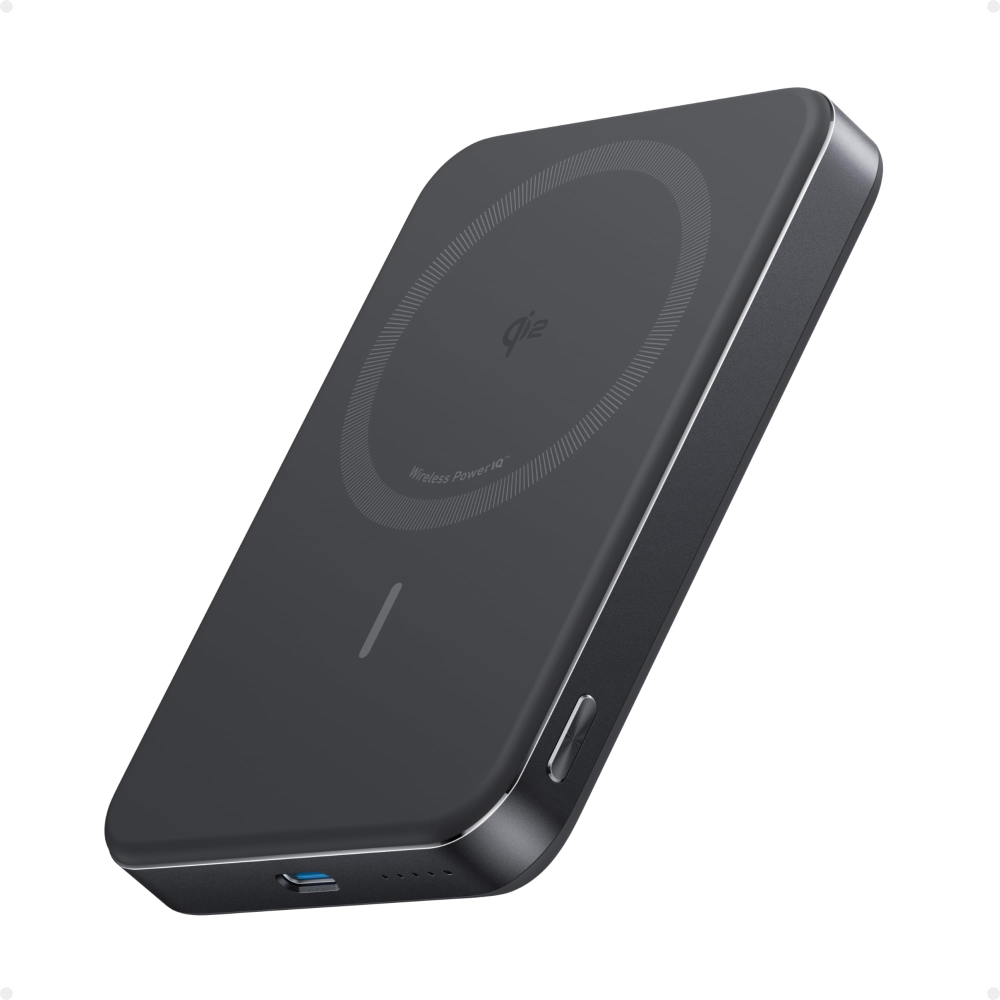 Anker MagGo Power Bank Ultra-Slim, Magnetic Wireless, 10000Mah, Black