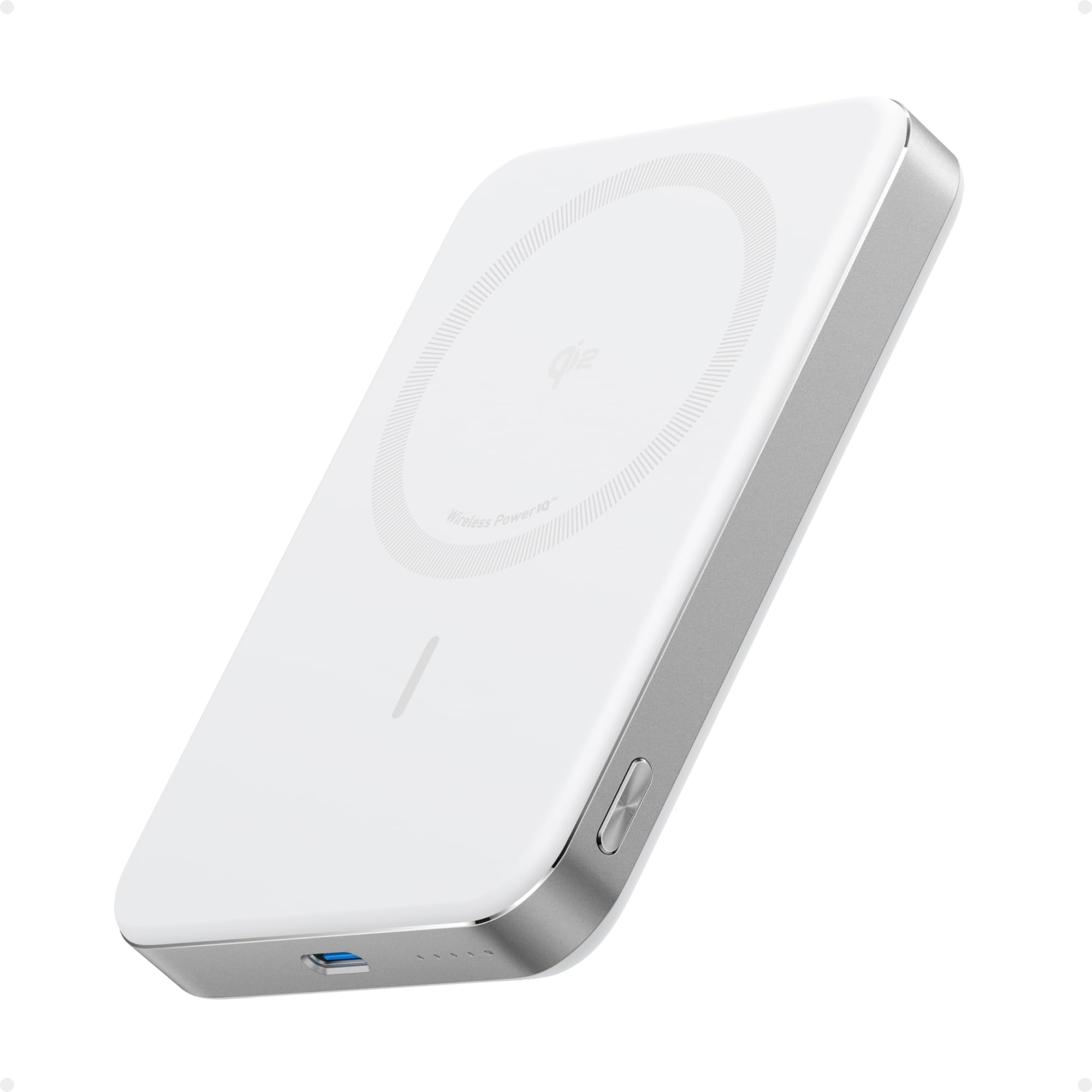 Anker MagGo Power Bank Ultra-Slim, Magnetic Wireless, 10000Mah, White