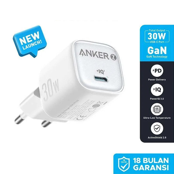 شاحن Anker Power Port بقوة 30 واط، باللون الأبيض