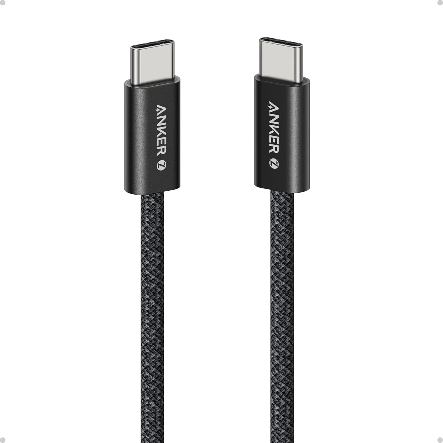 كابل شاحن سريع Anker USB-C إلى USB-C، بطول 1.8 متر، بقوة 240 واط، باللون الأسود