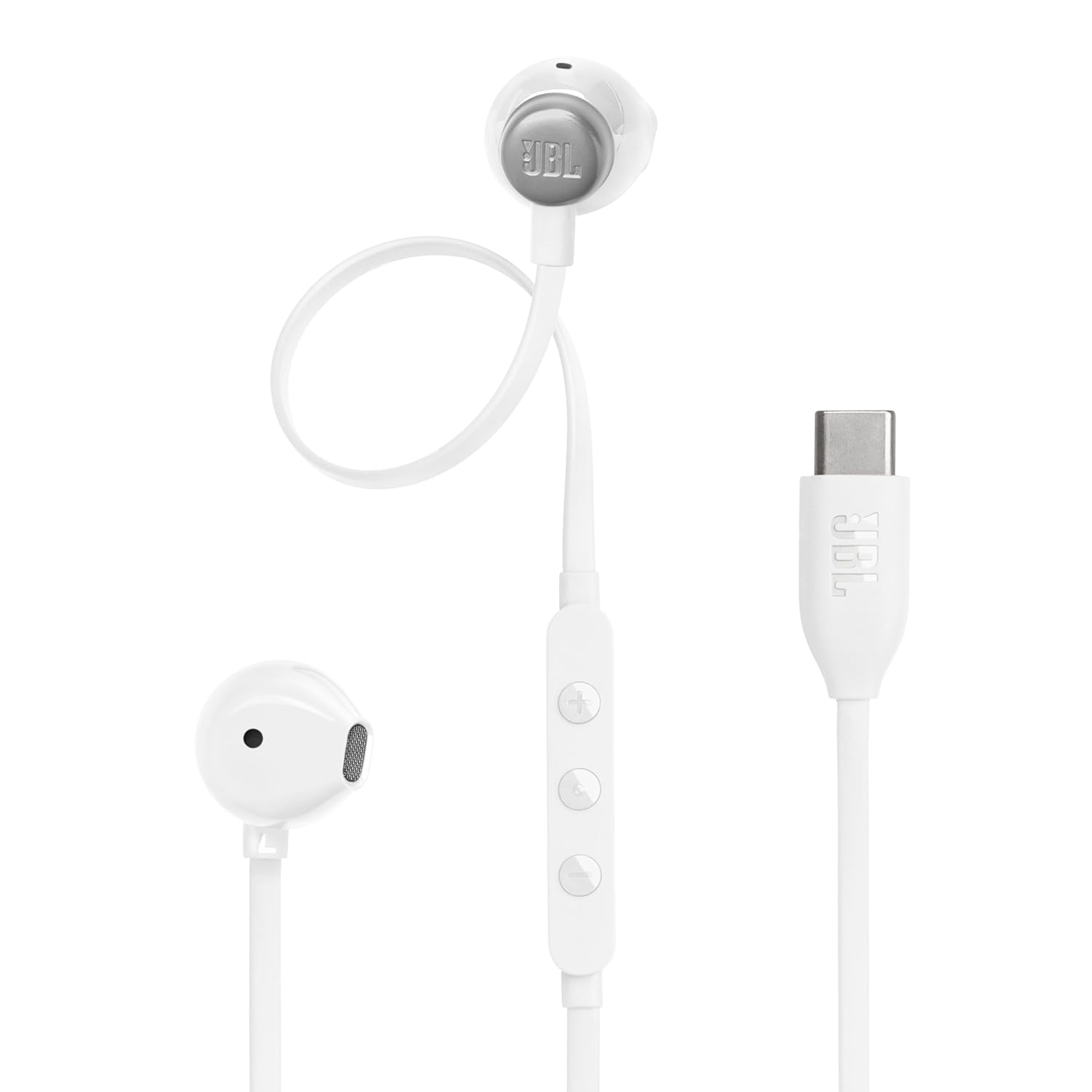 JBL Tune 305C USB-C Wired Classic Headphones, White