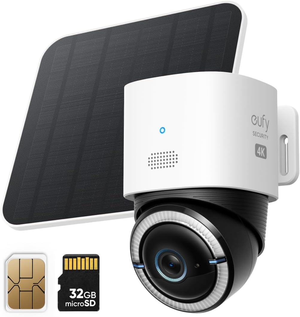 كاميرا Anker Eufy 4G LTE Cam S330، باللون الأبيض