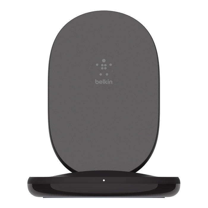 WIB002myWH/Belkin 15W Wireless Charging Stand with wall charger & USB-C Cable Adapter & Power / Black / Charging Stand with wall charger & USB-C Cable