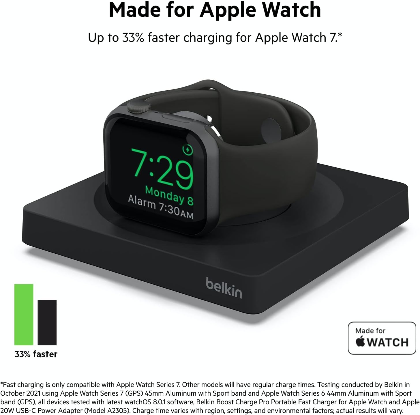 WIZ015btBK/Belkin WIZ015btBK BOOST?CHARGE™ PRO Portable Fast Charger for Apple Watch|Color: Black| W Adapter & Power / Black / table Fast Charger for Apple Watch