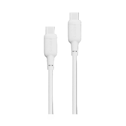 Philips Fast Charging Cable USB-C to USB-C, 60Watts, 1.2Mm, White Philips Fast Charging Cable USB-C to USB-C, 60Watts, 1.2Mm, White
