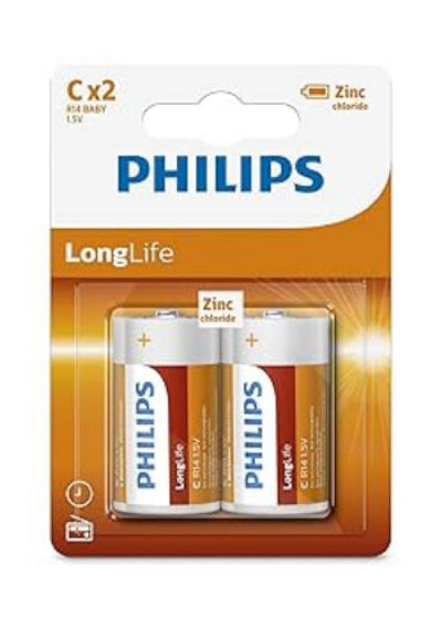 Philips Batteries Zinc Chloride C 2-Blister