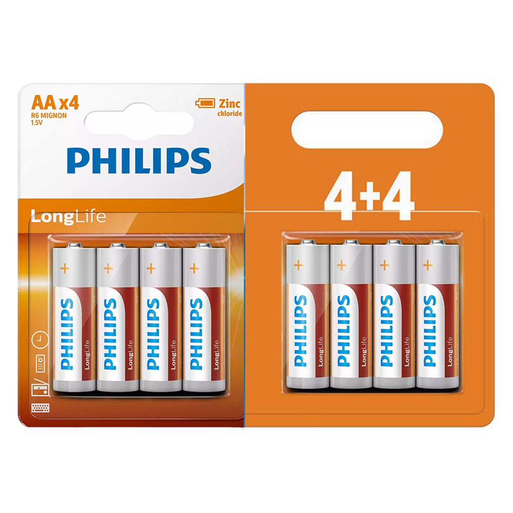 Philips Batteries Extra Zinc Chloride AA 8-Blister