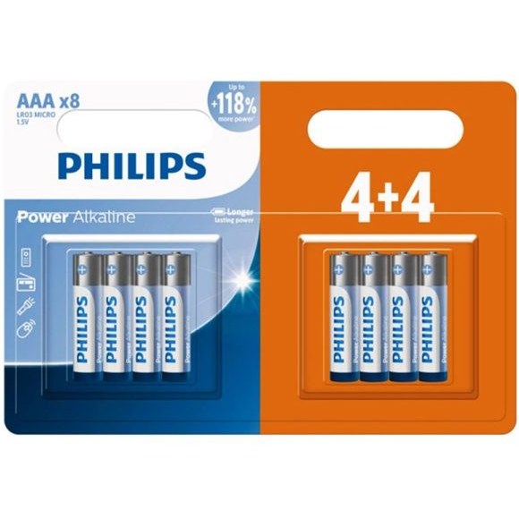 Philips Batteries Extra Zinc Chloride AAA 8-Blister