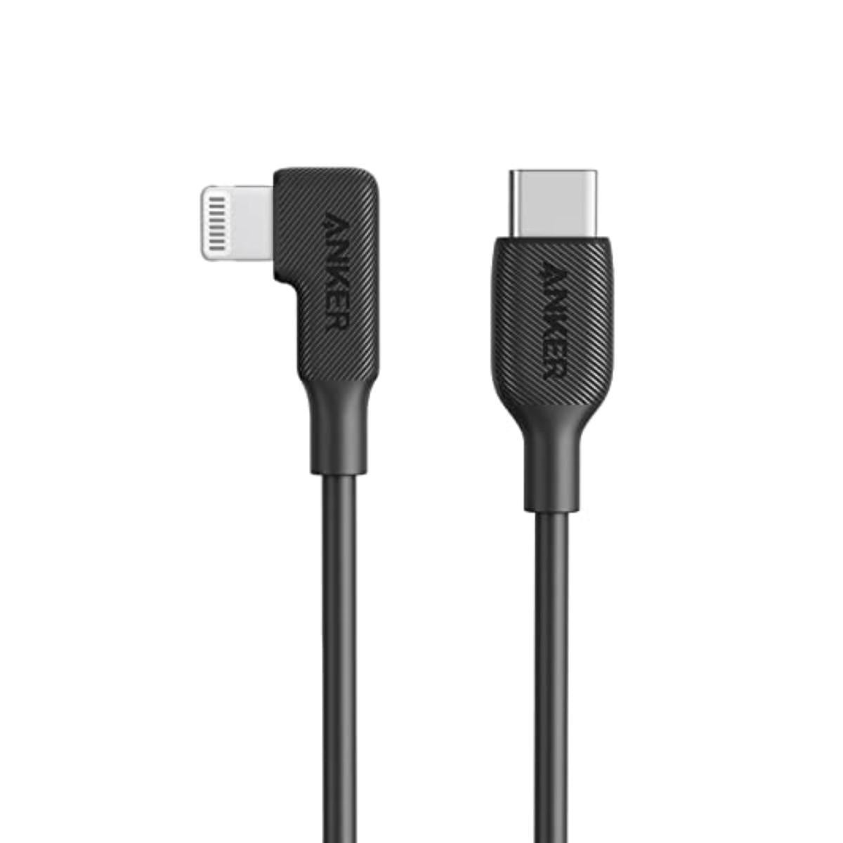 Y2360H11/Anker C to Right Angle Lightning cable 3ft - Black Cable / Black / Cable from C To Lightning