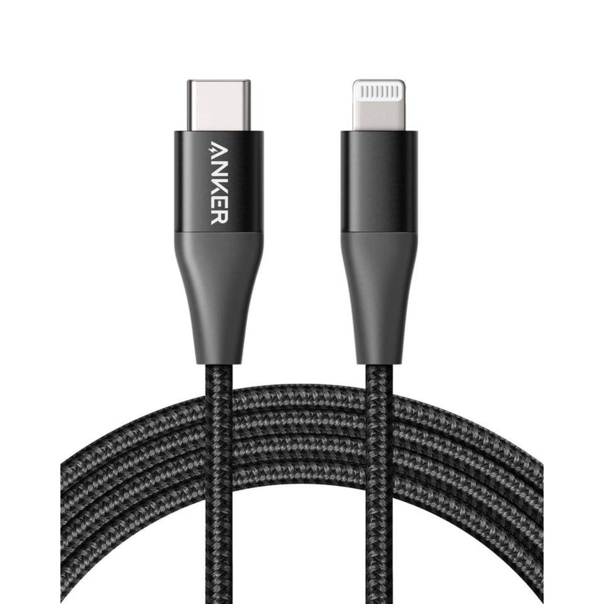 A8653H11/Anker PowerLine +II USB-C Cable with Lightning Connector 6ft  B2B - UN (excluded CN, Eu Cable / Black / Cable from C To Lightning