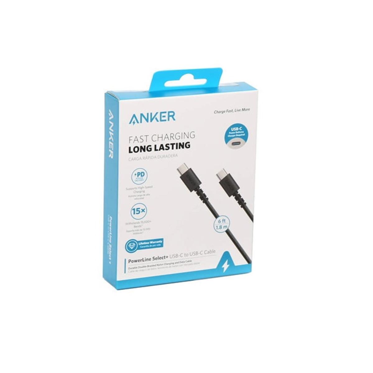 A8033H11/Anker PowerLine Select+ USB-C to USB-C 2.0 cable 6ft  Black Cable / Black / Cable USB-C to USB-C