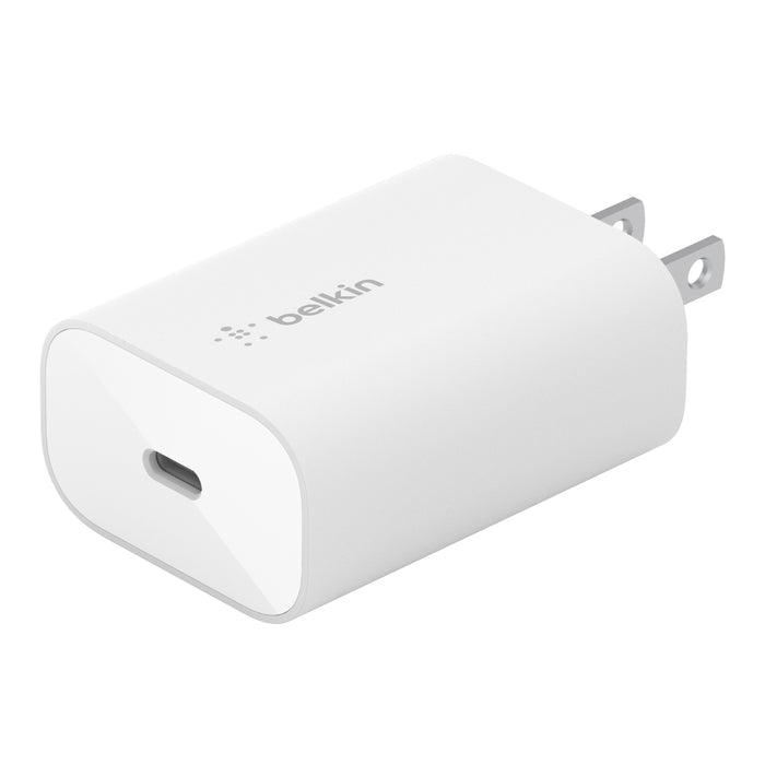 WCA004vfWH/Belkin 25W USB-C PD Wall Charger with PPS for SAMSUNG and APPLE Plug / White / B-C PD Wall Charger with PPS for SAMSUNG and APPLE