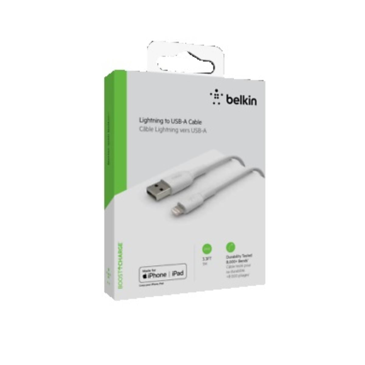 Belkin BOOST CHARGE Lightning to USB-A Cable, 1M, White