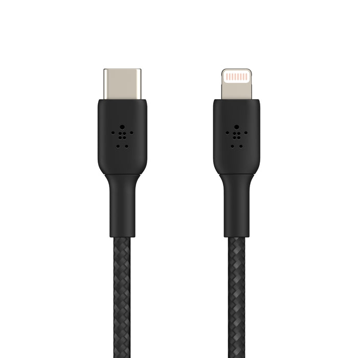 CAA004bt1MBK/Belkin BOOST CHARGE™ Lightning to USB-C Cable_Braided, 1M, Black Cable / Black / Lightning to USB-C Cable_Braided