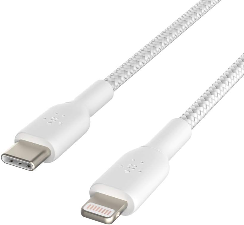 CAA004bt2MWH/Belkin BOOST CHARGE™ Lightning to USB-C Cable_Braided, 2M, White Cable / White / Lightning to USB-C Cable_Braided