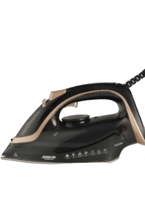 3204 / ARSHIA STEAM IRON -2830WATT, BLACK&GOLD , 200ML, CERAMIC SOLEPLATE,AUTO SHUT OFF ,ANTI DRIP, 2830 WATT / YES