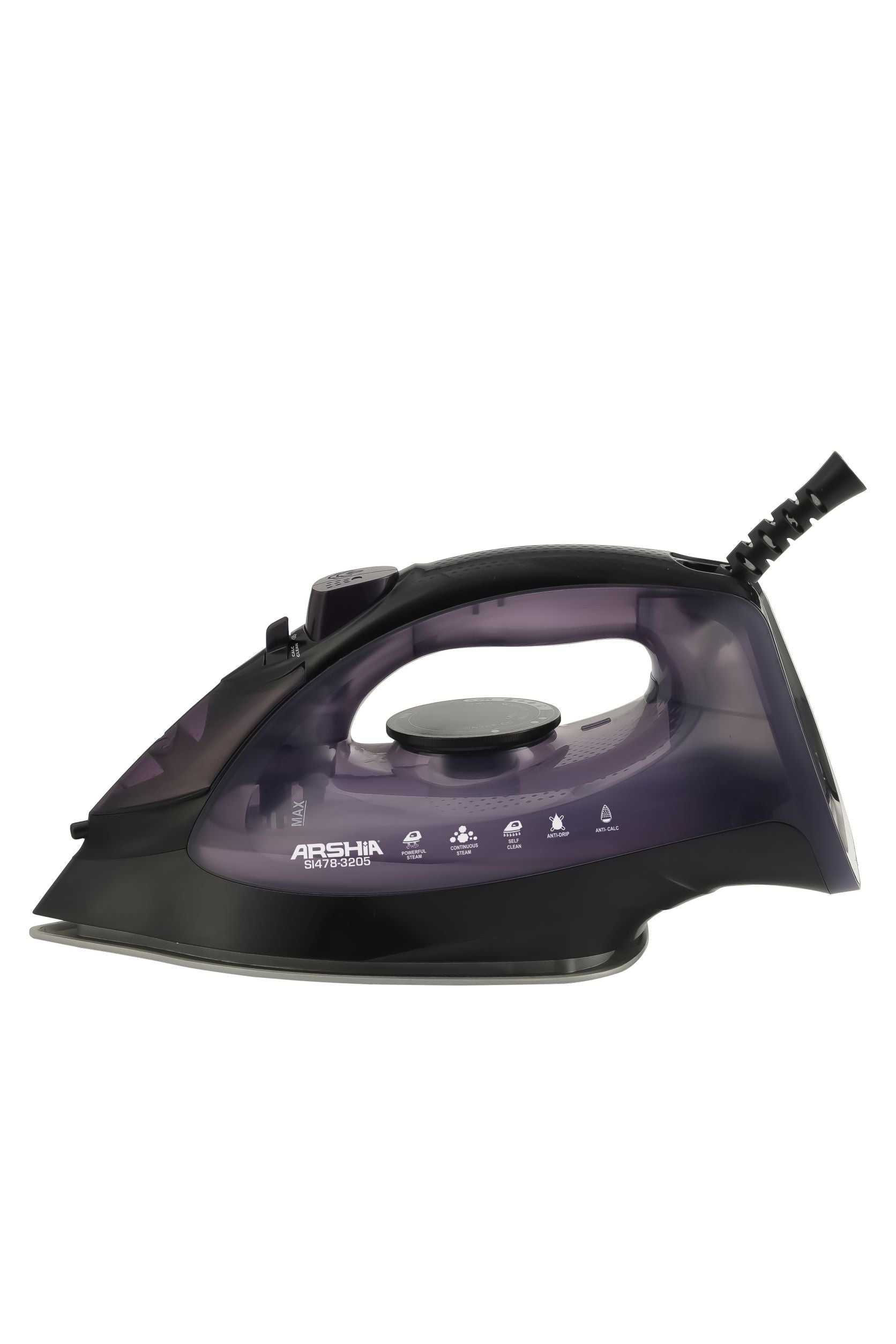 Arshia Steam Iron-2200Watt Dark Purple 200Ml Ceramic SoleplateAnti Drip Anti CalcCor