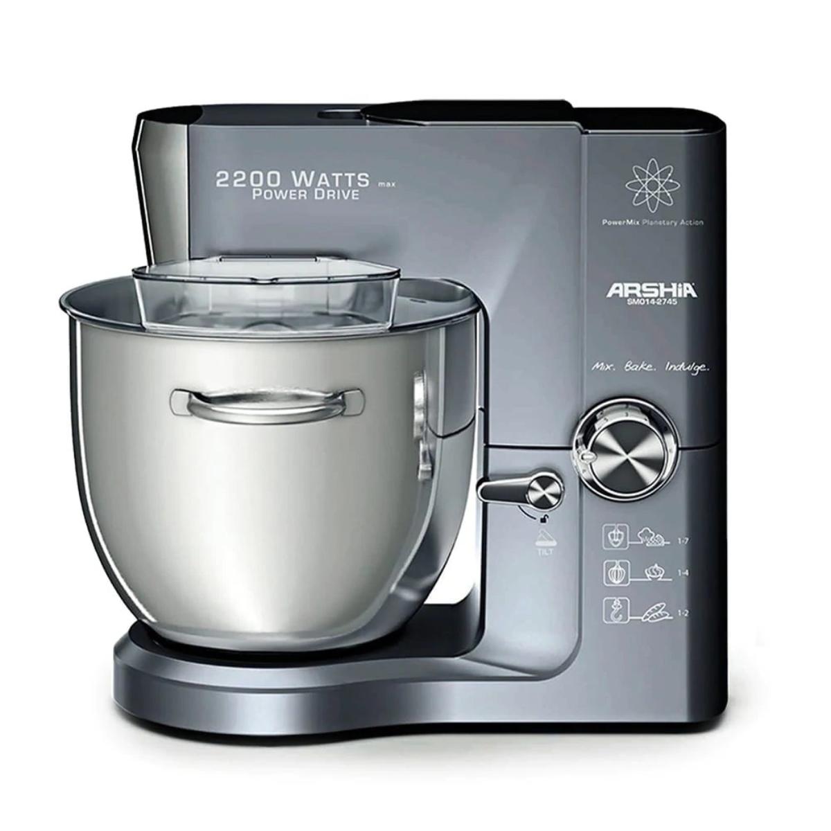 2745/Arshia stand mixer 2200watt/ 10 liter capacity/ copper motor / 8 speeds /heavy duty / metal bod 2200 / 10L / 3