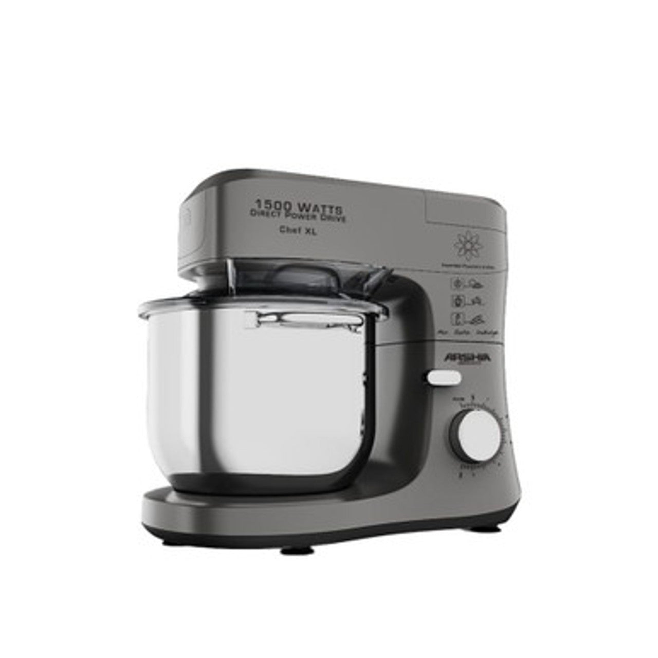 3073 / Arshia STAND MIXER - 7 LITER - 1500 WATT - COPPER MOTOR - METAL GEAR - 8 SPEEDS SILVER 1500 WATT / 7 L / SILVER