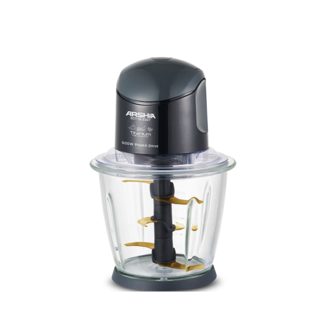 3337 / Arshia Titanium Electric Chopper black, 1.5 L, Designed for convenience and efficiency, its p