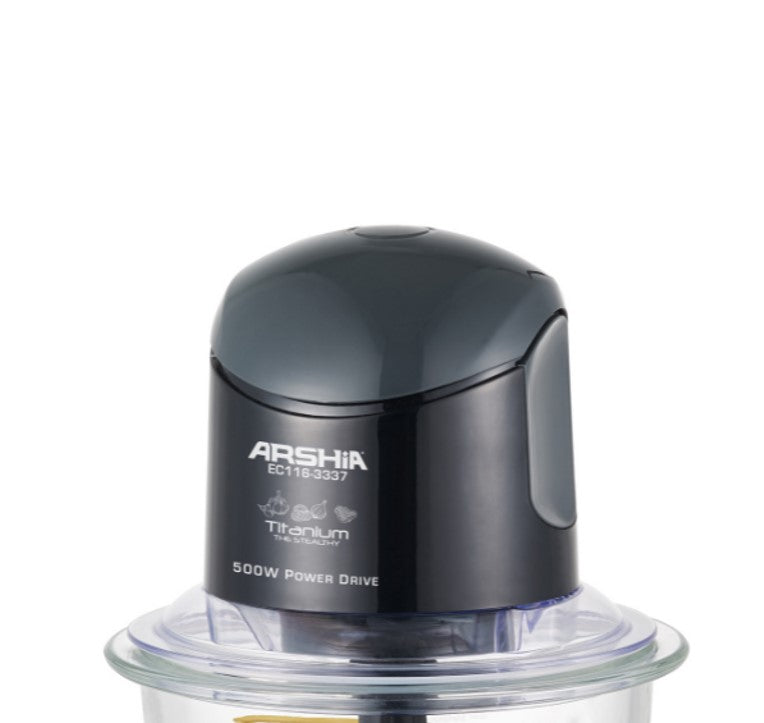 3337 / Arshia Titanium Electric Chopper black, 1.5 L, Designed for convenience and efficiency, its p