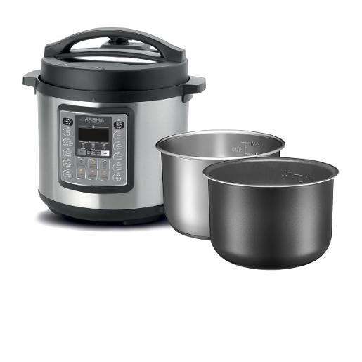 2498/ARSHIA 2498-EB110 - DIGITAL PRESSURE COOKER 1000 WATT PRESET TIMER UP TO 24 HOUR 8 LIT STEEL 1000 WATTS / 8 L