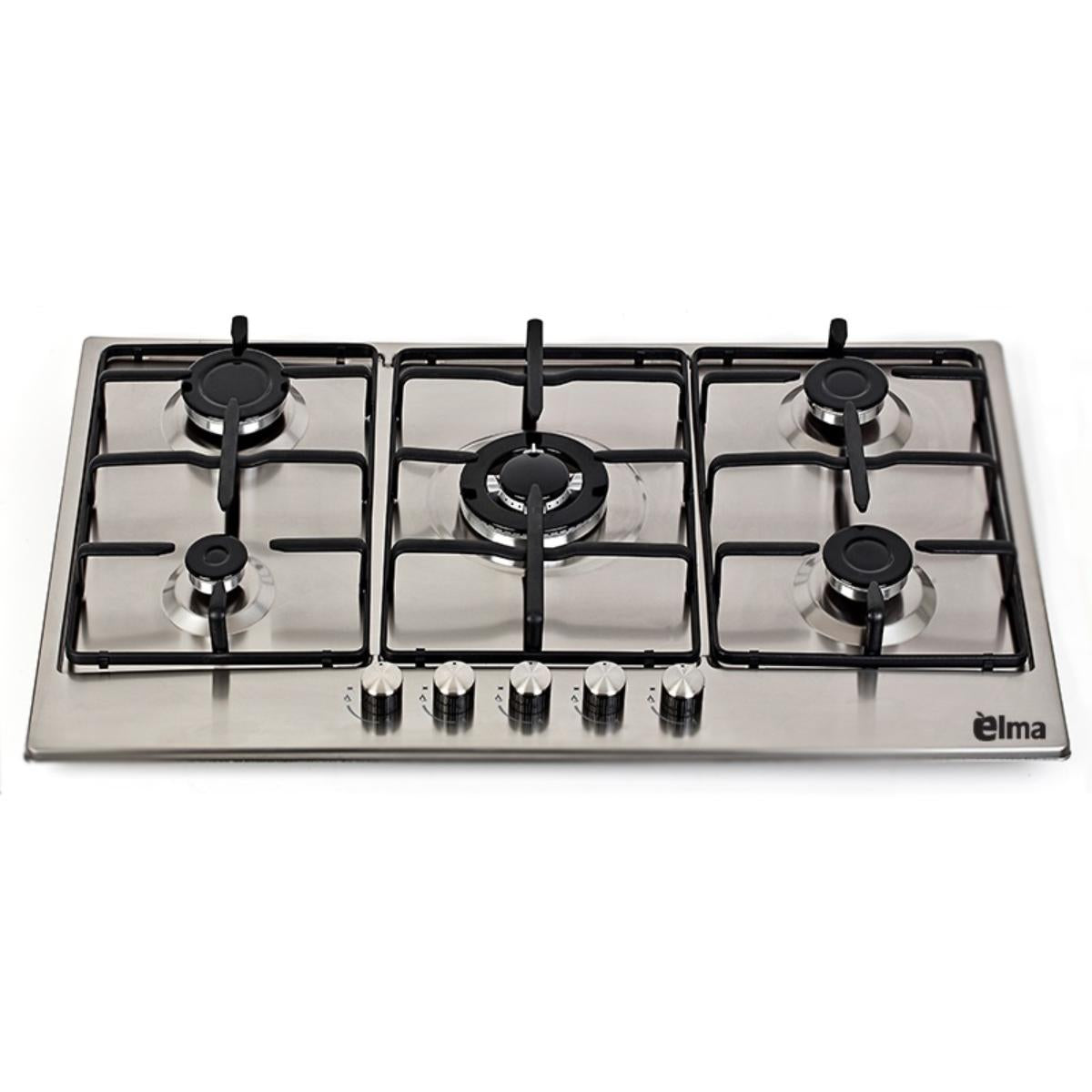 Elma Built in Hob Full Safety, 90Cm, Cast Iron, Stainless Steel