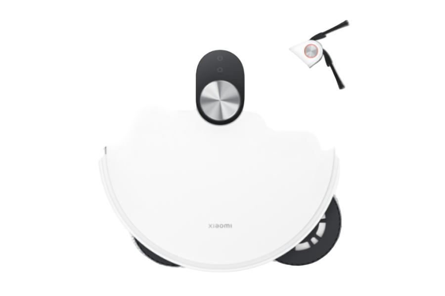 Robotic vacuum cleaner on a white background