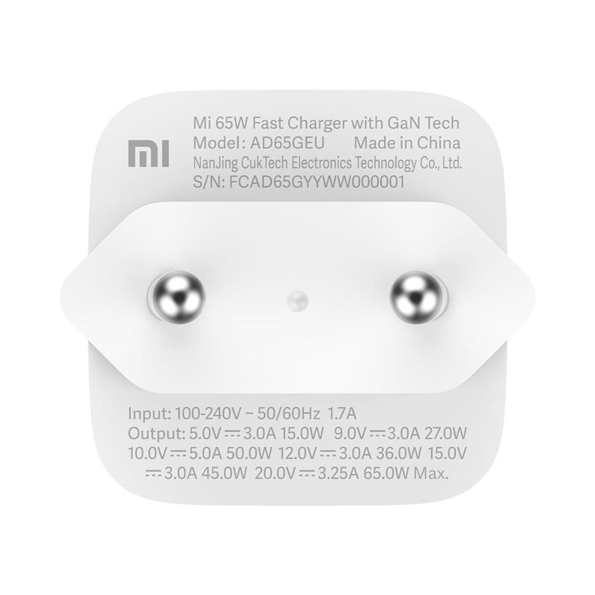 BHR4499GLWHITE/MI 65W Fast Charger WithH Gan Tech White MI / White