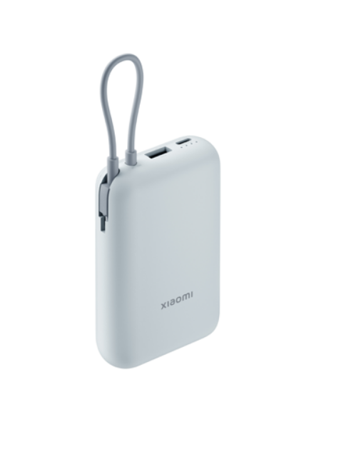 Xiaomi Power Bank 10000Mah ,Integrated Cable, Ice Blue