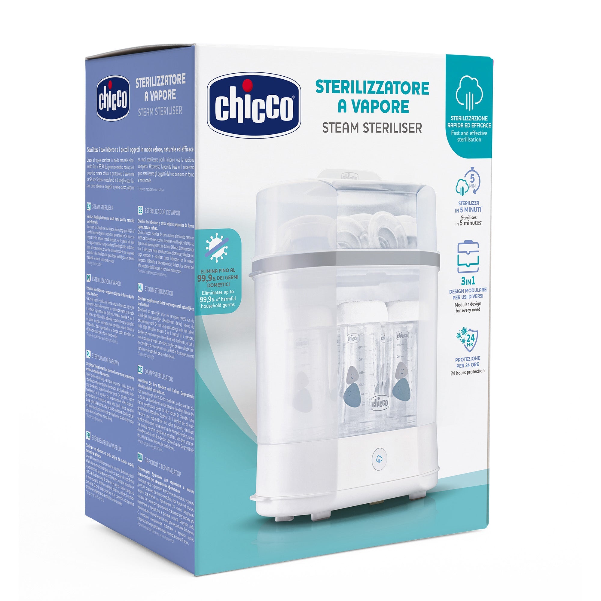 8058664129539/ STEAM STERILISER, chicco White