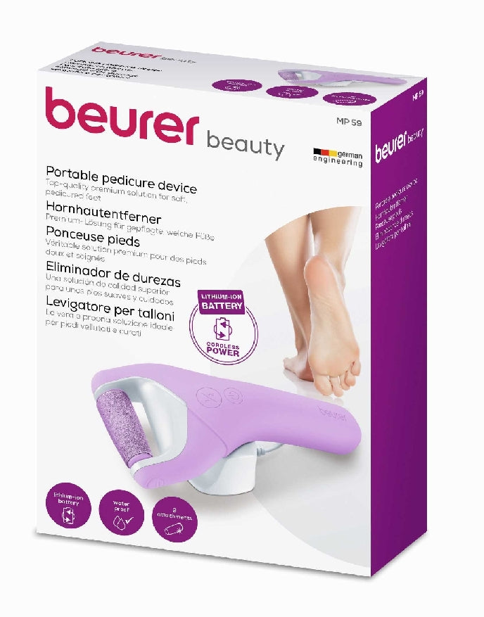 MP 59 / Beurer Portable pedicure device pink, Charge 3 hours and use 3 hours, It works to remove har