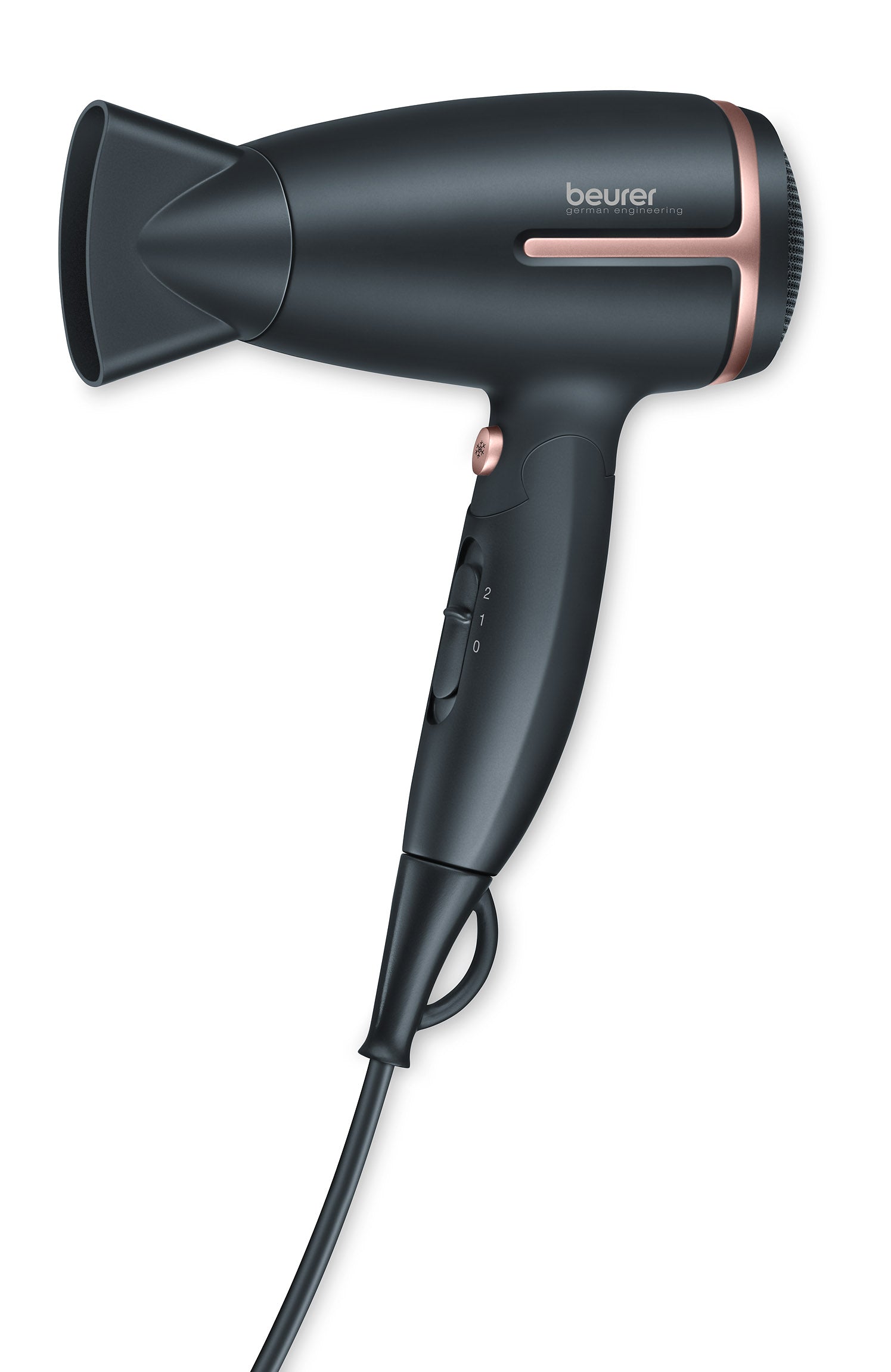 HC 25 / Beurer Travel Hair dryer black,1600 watt ,Foldable and travel hair dryer, light weight and t HAIR DRYER / 1600 WATTS