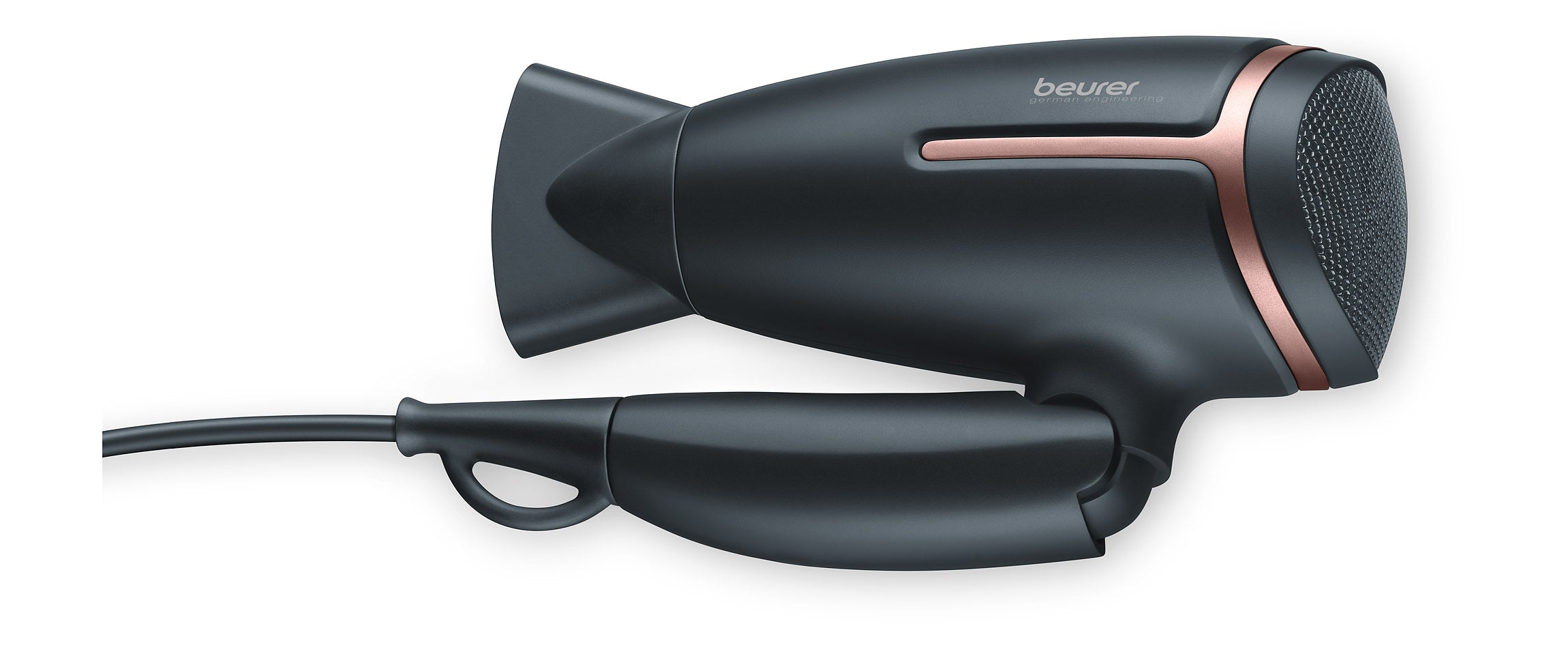 HC 25 / Beurer Travel Hair dryer black,1600 watt ,Foldable and travel hair dryer, light weight and t HAIR DRYER / 1600 WATTS