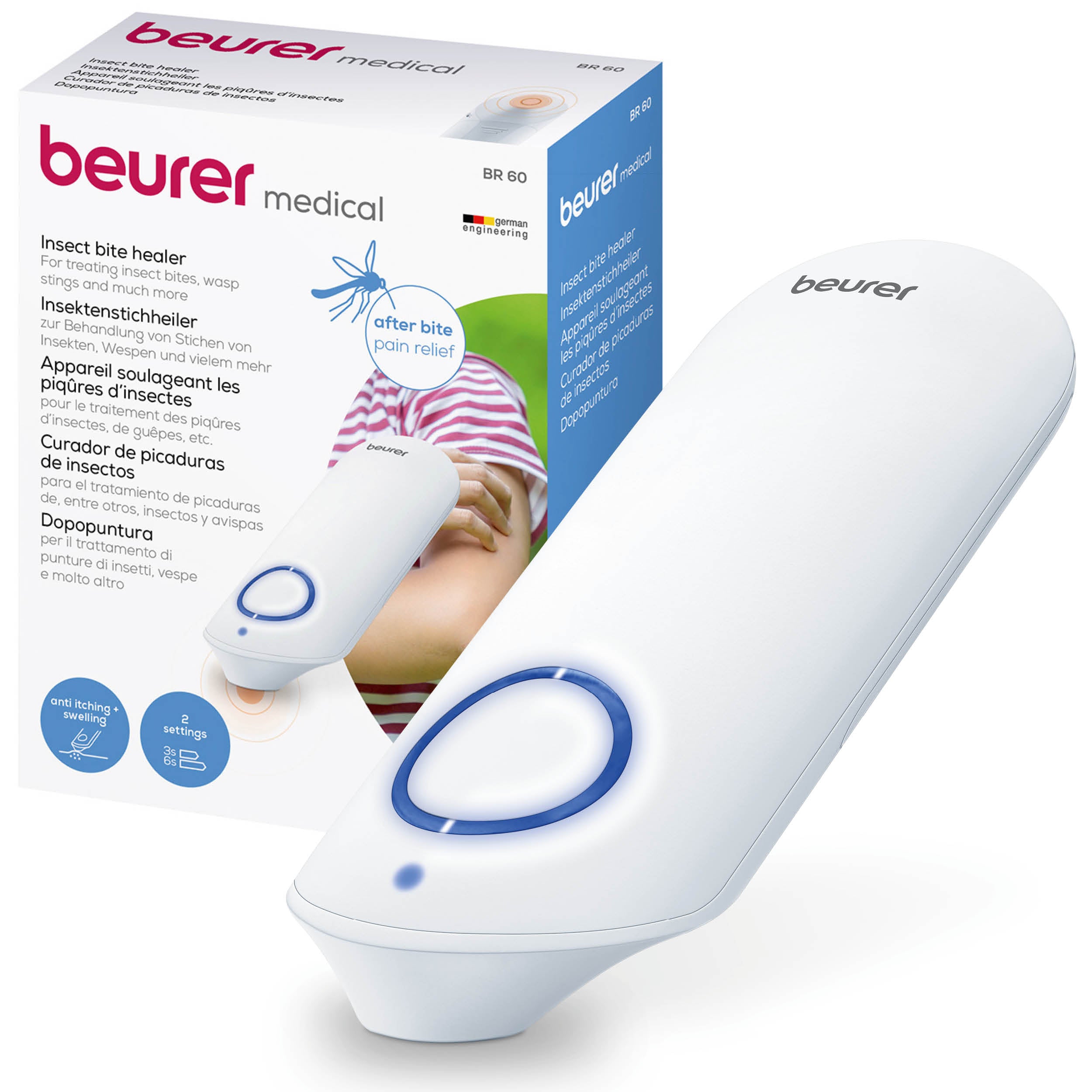 BR 60 / Beurer Insect bite healer White, battery, Removes all insect bites within 3-6 seconds for al INSECT STING / RECHARGEABLE