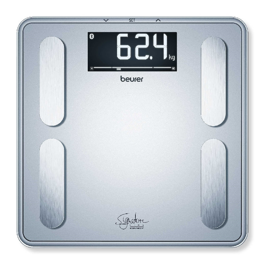 BF 405 BT / Beurer Diagonstic Bathroom Scale silver, Weighs body, fat, water, muscle percentage, bon