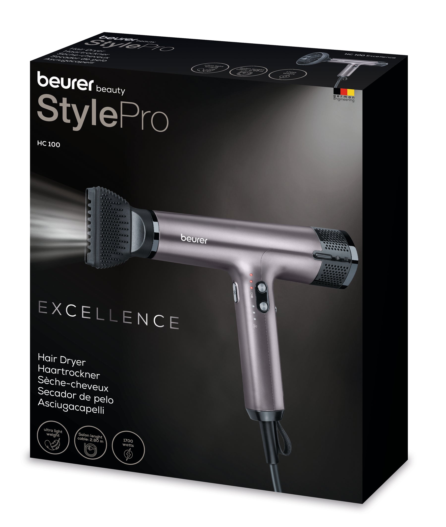 Beurer High Speed Hair Dryer 1700 Watt Pink Beurer High Speed Hair Dryer 1700 Watt Pink