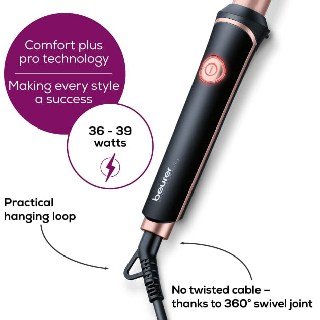 HT 53 / Beurer Curling tongs black, Professional curling wand, 13-25 mm, with conical heating elemen