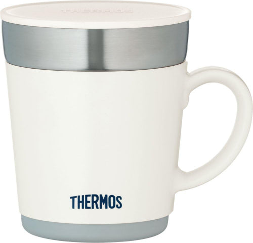 كوب سطح المكتب THERMOS JDC-351WH من الفولاذ المقاوم للصدأ، 350 مل، أبيض