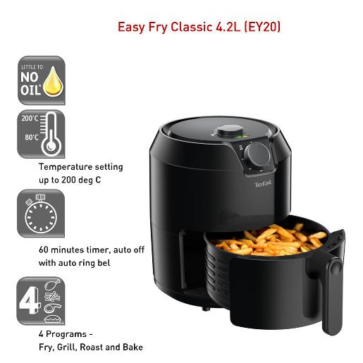 TFEY201827/Tefal Easy Air Fryer - 4.2L   capacity 1500W AIR FRYER / 4.2 L