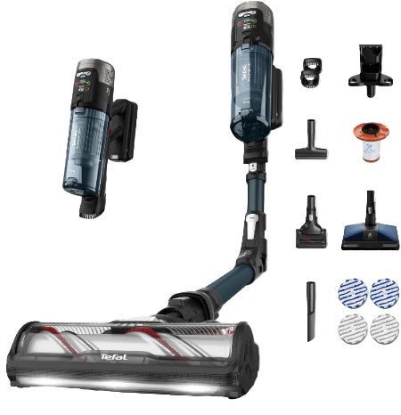 TEFAL Cordless Vacuum Cleaner, X-Force Flex 13.60 Animal Aqua, 650Ml, 350Watts, Light Blue
