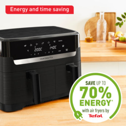 Tefal Air Fryer Dual Easy, 8.3Lit, Black