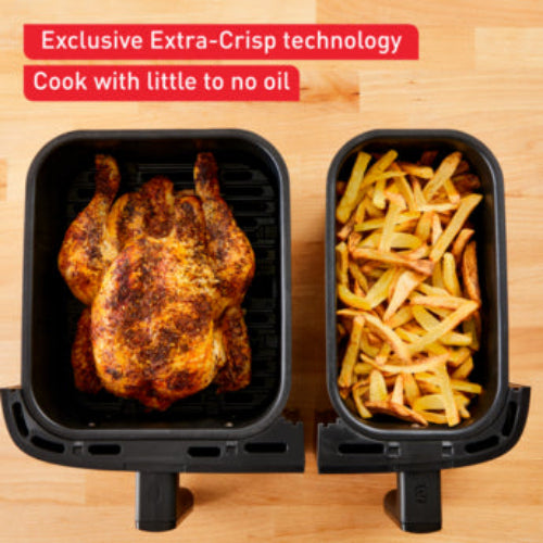 Tefal Air Fryer Dual Easy, 8.3Lit, Black